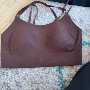 Aerie Brown Strappy Sports Bra